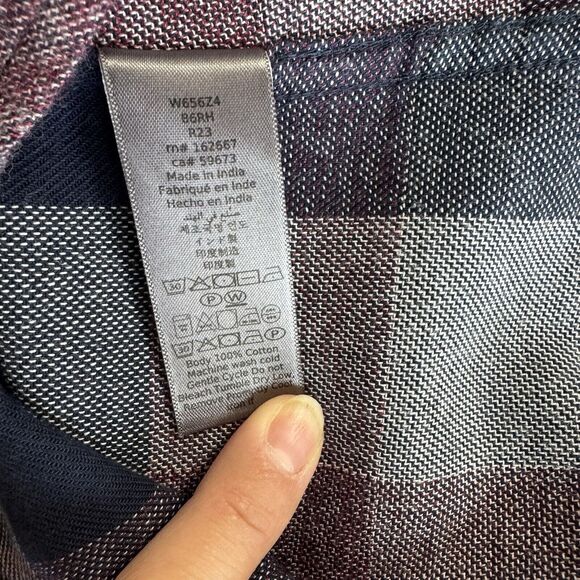 John Varvatos Dale Shirt Woven Cotton Long Sleeve Button Checkered Pristine XL - Picture 9 of 11